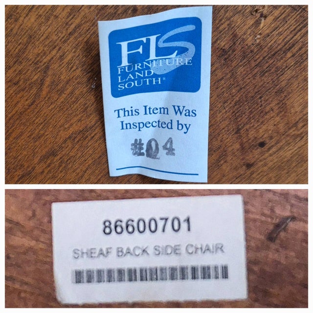 Late 20th Century Vintage Farmhouse Style Solid Cherry Wheat Sheaf Back Dining Chairs - Set of 7 For Sale - Image 12 of 13