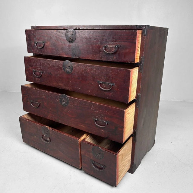 Japanese Tansu Chest, 1900-1920 For Sale - Image 6 of 14