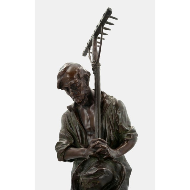 Metal Paul Ludwig Kowalczewski, Field Worker with Rake, 1900, Bronze For Sale - Image 7 of 9