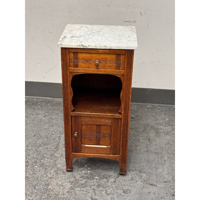 French Art Deco Oak Side Table, Antique For Sale - Image 11 of 12