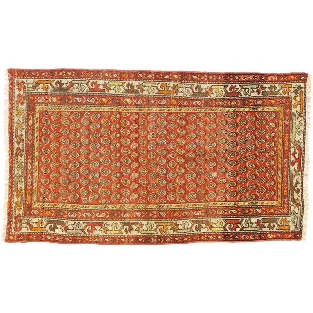 Textile 20th Century Persian Boteh Hamadan Accent Rug - 3′3″ × 5′7″ For Sale - Image 7 of 8