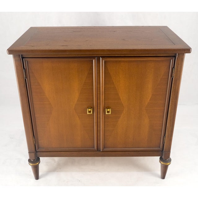 Turned Legs Two Doors Fitted Drawers Diamond Inlay Brass Hardware Bachelor Chest MINT!