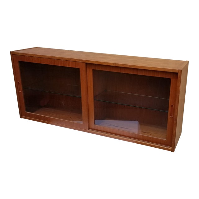 Danish Modern Teak Floating Wall Unit Sideboard Cabinet By Poul