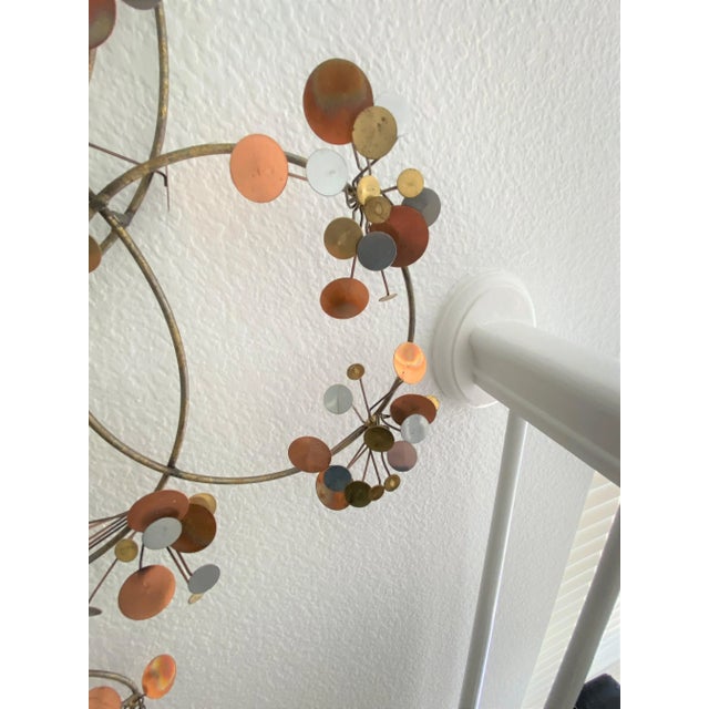 Large Scale C. Jeré Copper, Chrome & Brass "Raindrops" Wall Art Sculpture Signed - #2 For Sale - Image 9 of 13