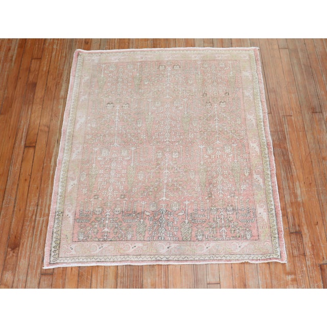 Textile Vintage Square Zabihi Collection Turkish Oushak Rug - 3'8" x 4'7" For Sale - Image 7 of 7