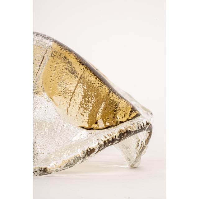 Large flush mount lights designed by kalmar, austria, 1970s wonderful large organic murano glass / bi-colored clear and...