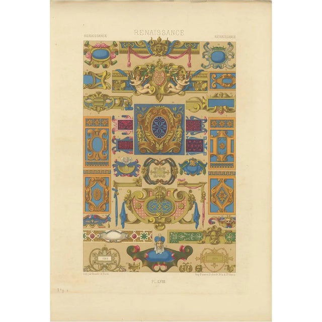 Renaissance Decorative Cartouches and Motifs, 1869, Paper For Sale