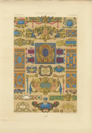 Renaissance Decorative Cartouches and Motifs, 1869, Paper