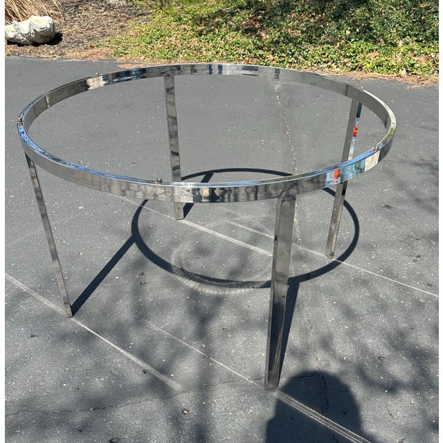 1970’s Chrome Glass Top Dining Table For Sale In Detroit - Image 6 of 6