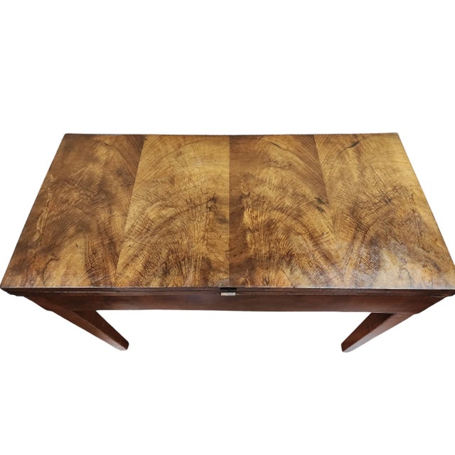 19th Century Biedermeier Walnut Flip Top Tea Table For Sale - Image 10 of 10