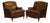 Set of Cigar Hand Dyed Leather Chairs For Sale
