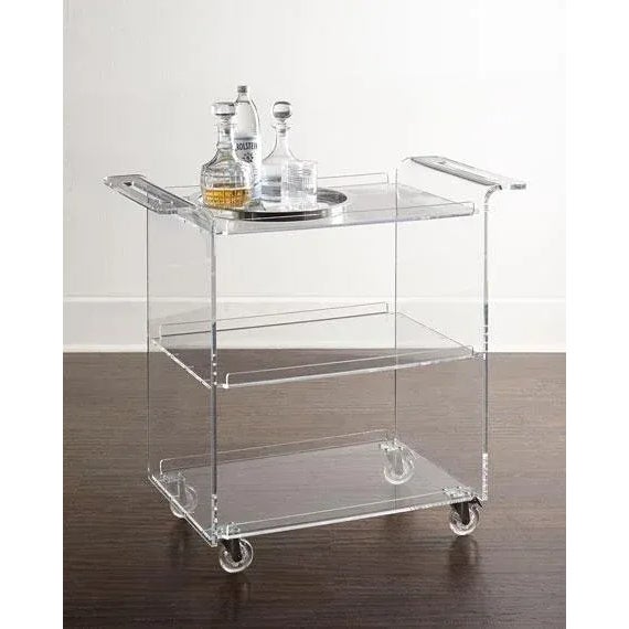 Acrylic Bar Cart For Sale - Image 4 of 7