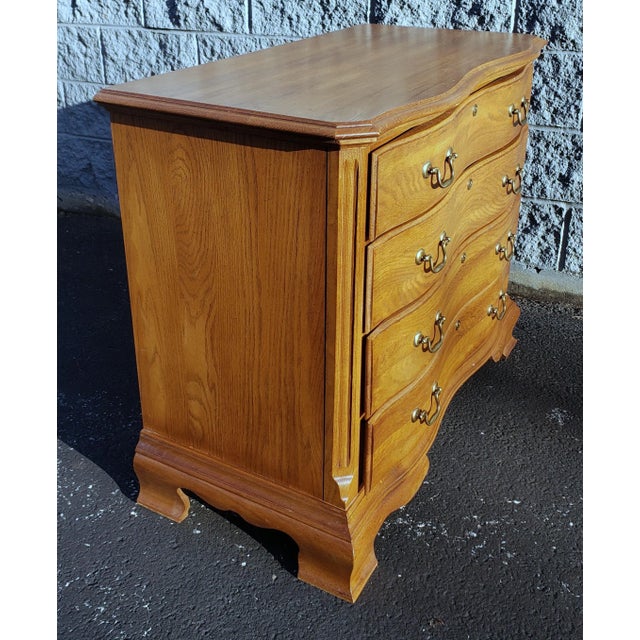 1980s Late 20th C. Kincaid Chippendale Solid Oak Chest of Drawers For Sale - Image 5 of 11