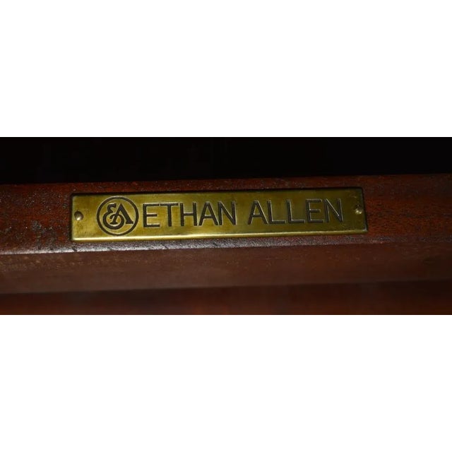 Ethan Allen Burl Mahogany Table Vintage Queen Anne Side Carved Claw Foot For Sale - Image 11 of 12
