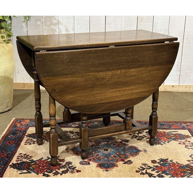 Vintage Oak Gateleg Table, 1950s For Sale - Image 10 of 11