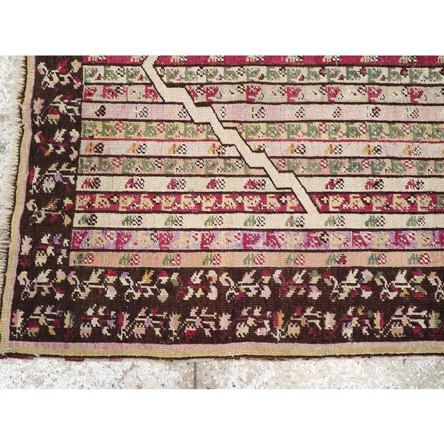 Early 20th Century Galerie Shabab Collection Early 20th Century Tukish Ghiordes Throw Rug For Sale - Image 5 of 8