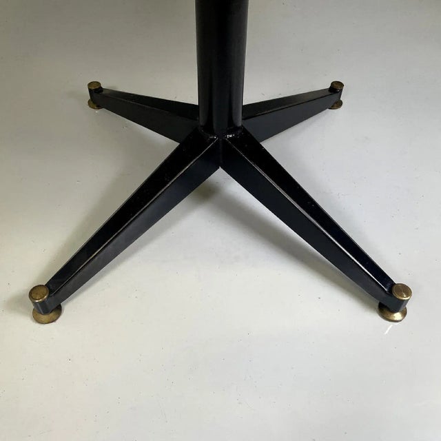 Metal Mid-Century Italian Modern Dining Table with Pink Portugal Marble Top, 1950s For Sale - Image 7 of 12