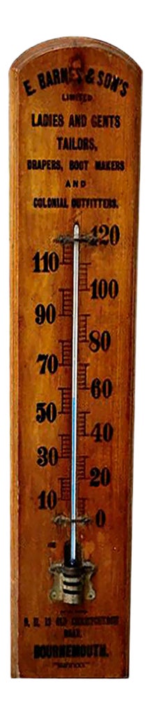 Vintage Wooden Advertising Thermometer | Chairish
