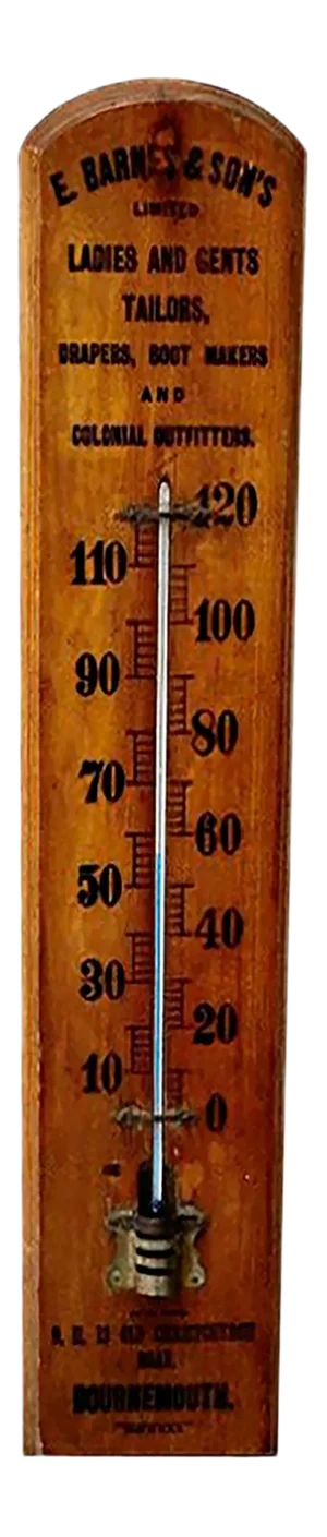 Vintage Wooden Advertising Thermometer