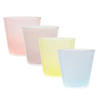 Celerie Kemble Glassware for Chairish Multicolor Milky Tumblers, Set of 4 For Sale