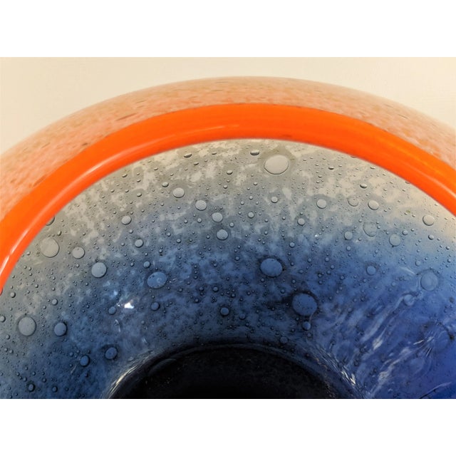 Benny Motzfeldt Art Glass Bubble Vase Norway Mid Century Modern For Sale - Image 9 of 10