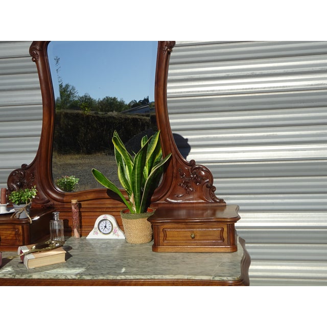 Wood Louis XV Style Walnut Dressing Table, 1890s For Sale - Image 7 of 18