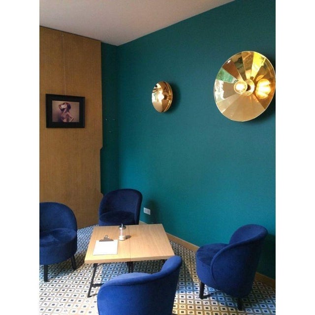 Contemporary Hammered Glass Finish Gold Zénith Wall Light by Radar For Sale - Image 3 of 5