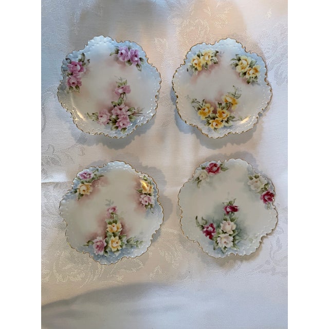 Late 20th Century R.C. Monbijou, Bavarian Rosenthal Plates Hand Painted Flowers Gilt Signed - Set of 4 For Sale - Image 13 of 13
