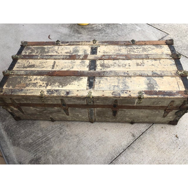 Antique C a Taylor Trunk Works Steamer Trunk For Sale - Image 12 of 15