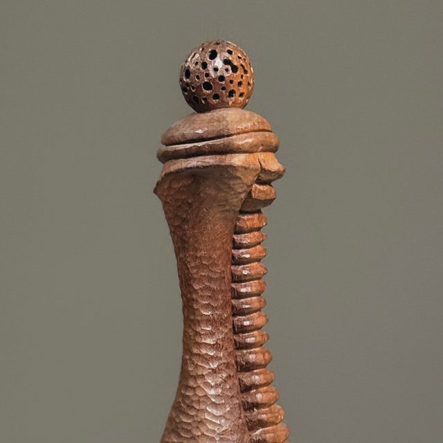 Wood Vintage Outsider Hand Carved Biomorphic Sculpture For Sale - Image 7 of 9