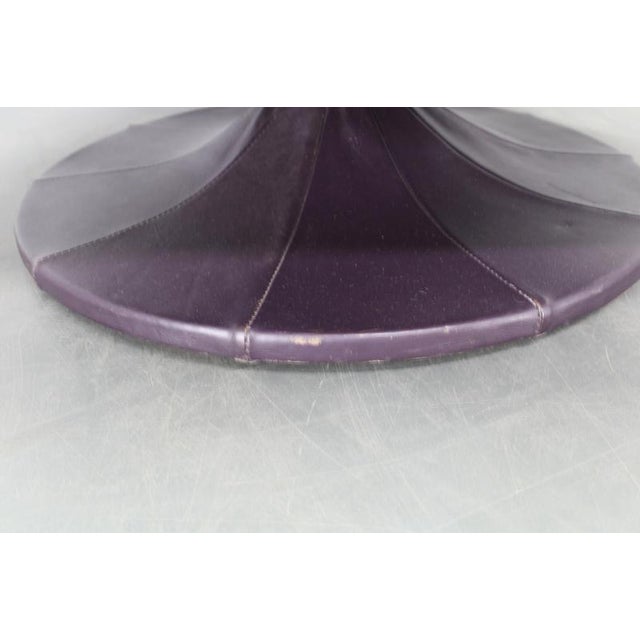 Italian Dark Purple Leather Swivel Lounge Chair, 1980s For Sale - Image 16 of 18