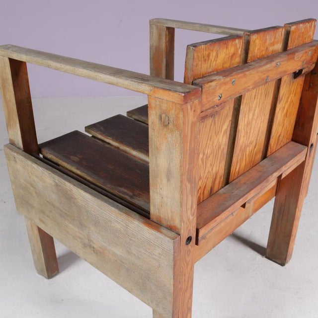 Wood Teak Side Chair in the style of Rietveld, Netherlands, 1960s For Sale - Image 7 of 13