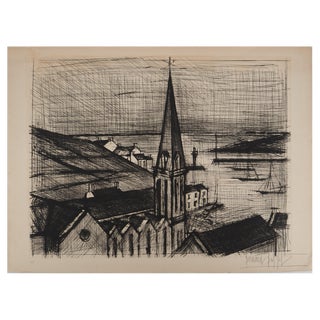 Bernard Buffet, Brittany, The Bell Tower of Sauzon, Original Engraving For Sale