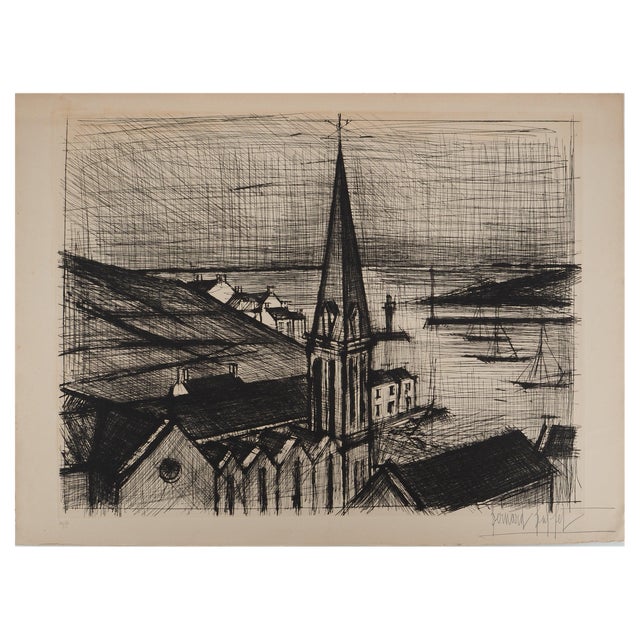 Bernard Buffet, Brittany, The Bell Tower of Sauzon, Original Engraving For Sale