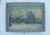 Vintage oil on panel landscape painting of a Dutch cottage, haystacks, and windmill under snow. Circa 1930. Signed on...