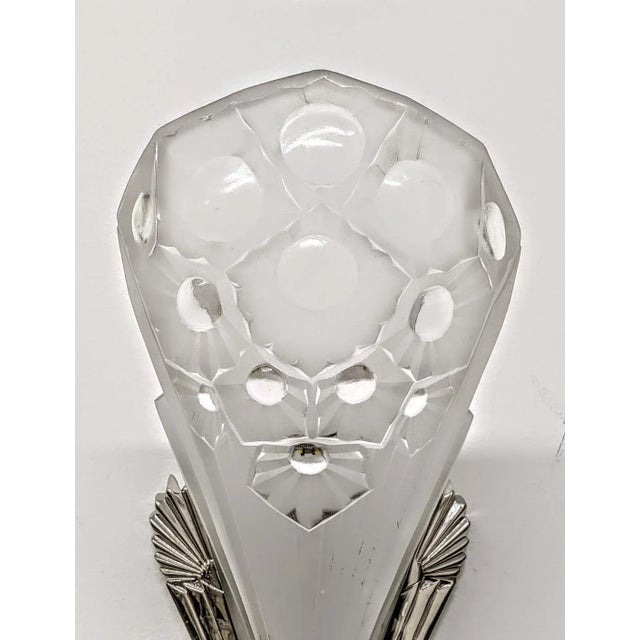 Muller Frères Mid 20th Century French Art Deco Wall Sconces Signed by Muller Frères - a Pair For Sale - Image 4 of 7