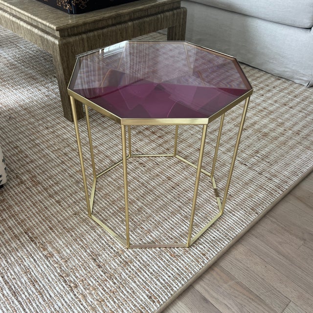 2020s McCollin Bryan Tallis Table in Rose Quartz and Brass For Sale - Image 5 of 9