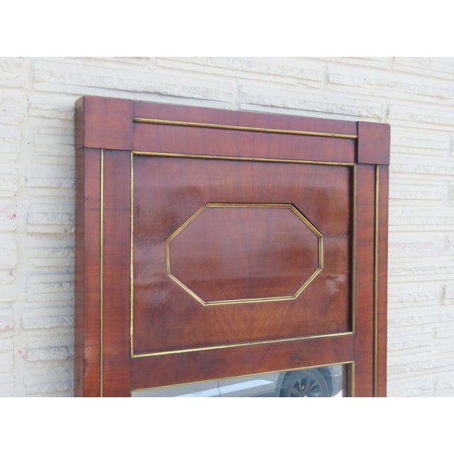 Early 19th Century French Empire Long Narrow Mahogany Mirror For Sale - Image 5 of 8