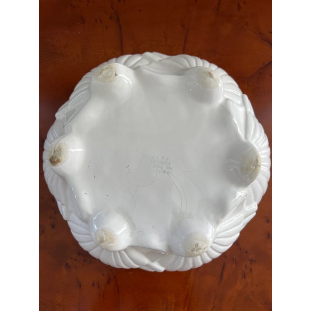 Ceramic Vintage White Ceramic Scallop Shell Serving Bowl For Sale - Image 7 of 10