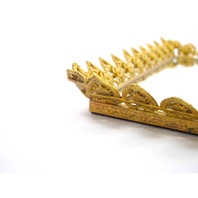 Metal Large North American Gilt-Metal & Mirrored Vanity / Serving Tray, 1970s For Sale - Image 7 of 11