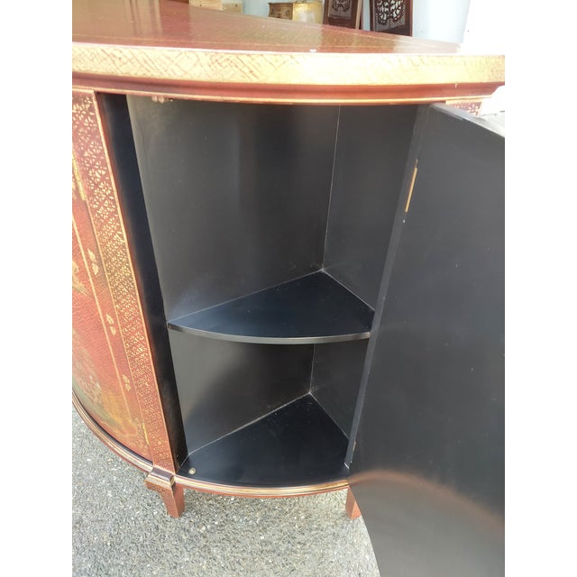 1980s Vintage Decorative Crafts Inc. Chinoiserie Demilune