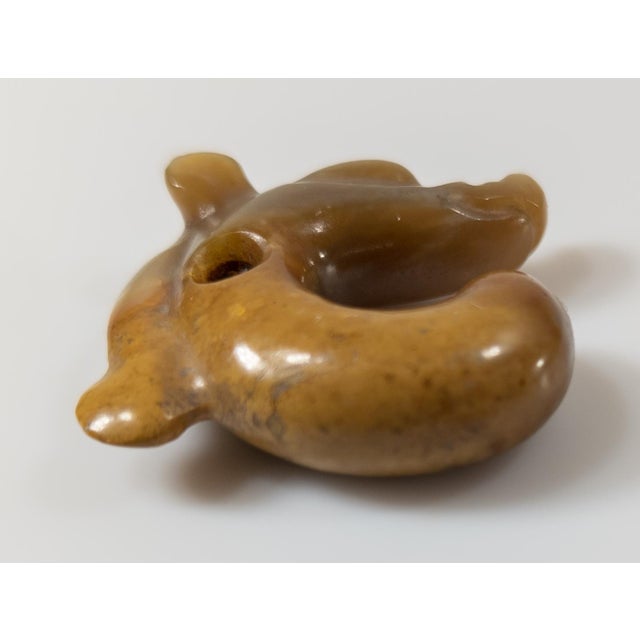 Chinese 20th Century Chinese Carved Carnelian Agate or Jade Pig Dragon Pendant, Hongshan Style For Sale - Image 3 of 9