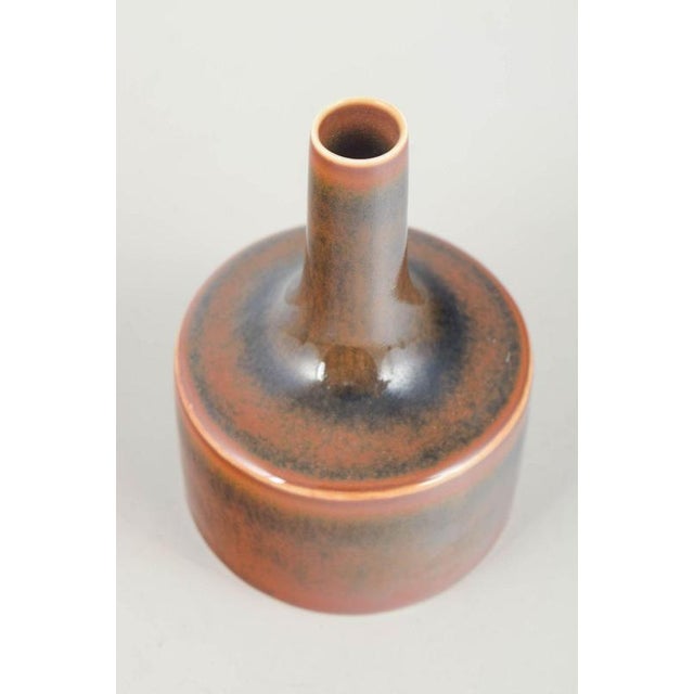 Carl-Harry Stålhane for Rörstrand Vase, mid-20th century. Elegant cylindrical vase in glazed stoneware with a tall,...