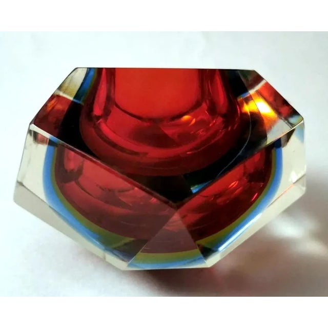 Red Mandruzzato Style Murano Ashtray "Vetro Sommerso" For Sale - Image 8 of 12