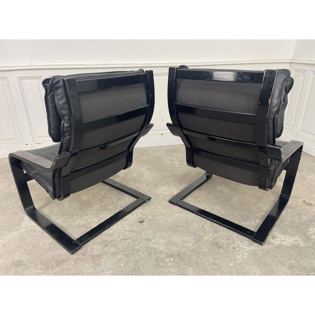 Black Vintage Lounge Chairs from Ikea, 1980, Set of 2 For Sale - Image 8 of 11