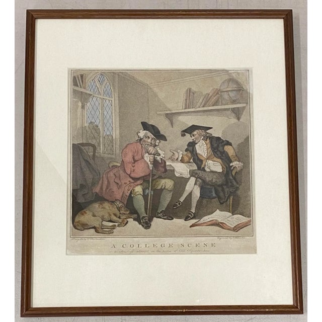 Edward Williams "A College Scene" After Thomas Rowlandson Color Engraving C.1787 For Sale - Image 13 of 13