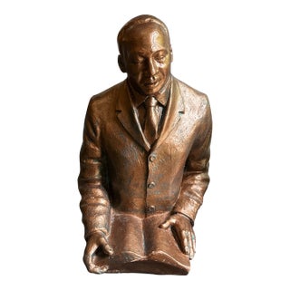 1970s Large Bronze Martin Luther King Jr. Metal Sculpture For Sale