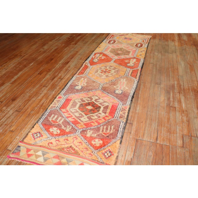 Vintage Zabihi Collection Funky Tribal Turkish Runner - 2'10" x 10'3" For Sale - Image 10 of 10