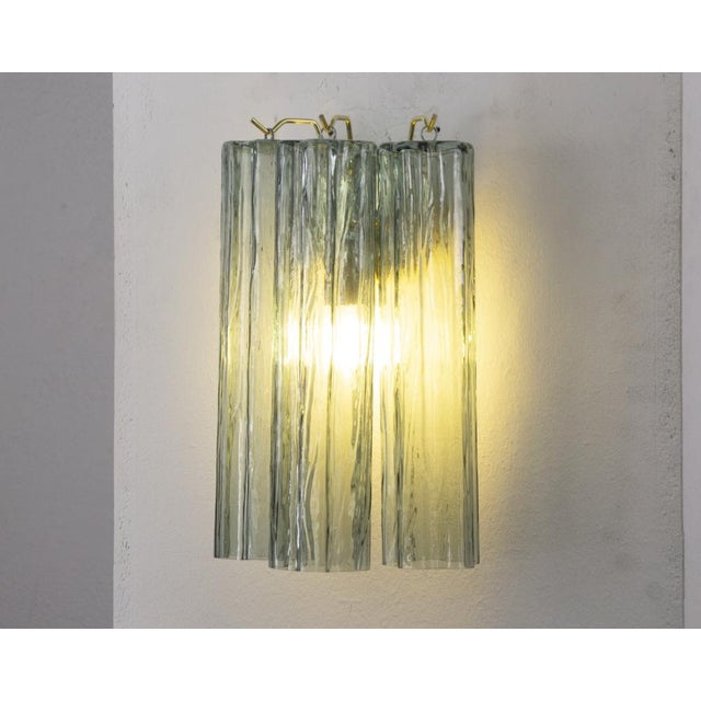 Metal Italian Green Murano Glass Wall Light, 1990s For Sale - Image 7 of 11