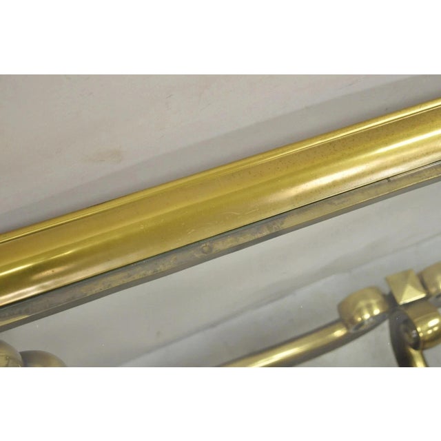 Vintage Italian Hollywood Regency Brass Base Glass Top Console Sofa Hall Table For Sale - Image 10 of 12